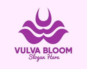 Purple Abstract Flower logo design