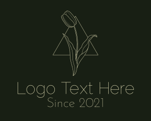 Beige Tulip Triangle Monoline logo
