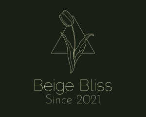 Beige Tulip Triangle Monoline logo