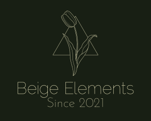 Beige Tulip Triangle Monoline logo