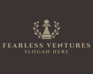 Chess Pawn Wreath Company logo design