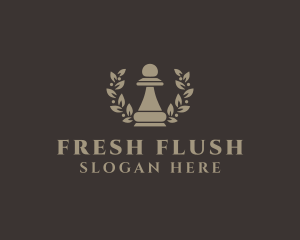 Chess Pawn Wreath Company logo design