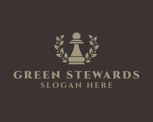 Chess Pawn Wreath Company logo design