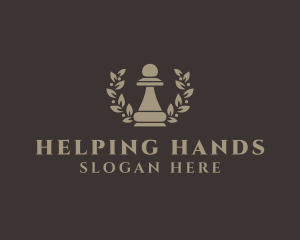 Chess Pawn Wreath Company logo design