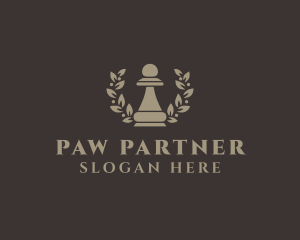 Chess Pawn Wreath Company logo design