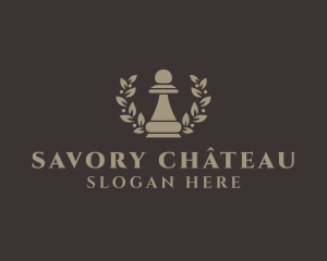 Chess Pawn Wreath Company logo design