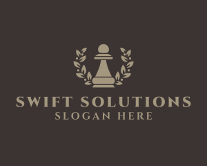 Chess Pawn Wreath Company logo design