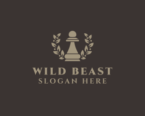 Chess Pawn Wreath Company logo design