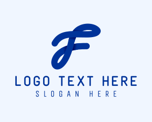 Cursive Loop Letter F logo