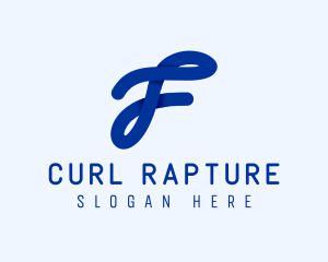 Cursive Loop Letter F logo