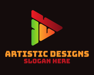 Artistic Play Button logo design