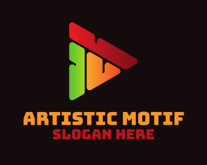 Artistic Play Button logo design