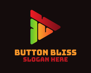 Artistic Play Button logo design