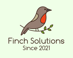 Perched Sparrow Bird logo design