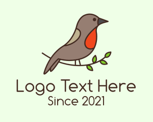 Sparrow - Perched Sparrow Bird logo design