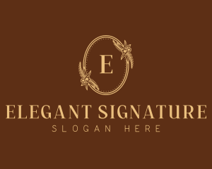 Elegant Beauty Floral Wreath logo design