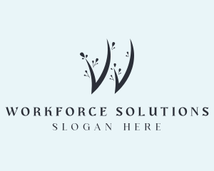 Floral Salon Letter W logo design