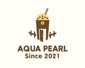 Milk Tea Cup House logo design