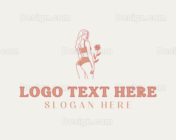 Woman Flower Lingerie Logo