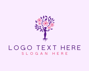 Tree Flower Woman logo