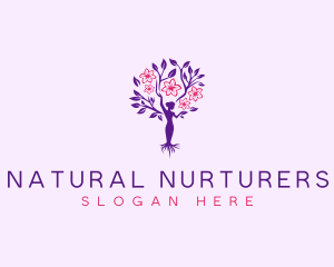 Tree Flower Woman logo design