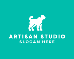 Pet Dog Silhouette logo design