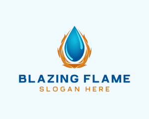 Flame Water Droplet logo design