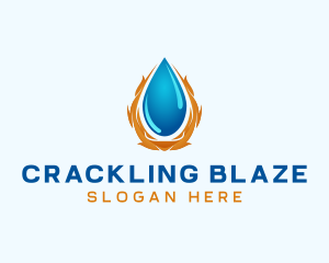 Flame Water Droplet logo design