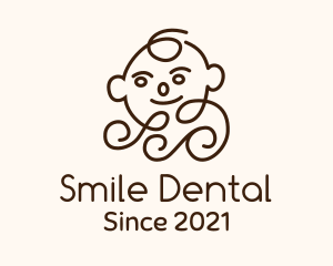 Smiling Baby Monoline  logo design