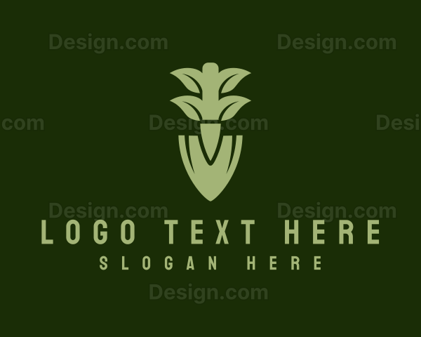 Green Herb Shovel Logo