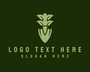 Green Herb Shovel Logo