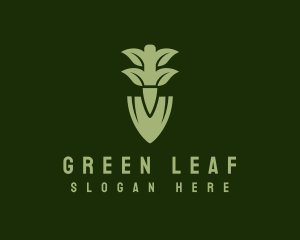Green Herb Shovel logo design