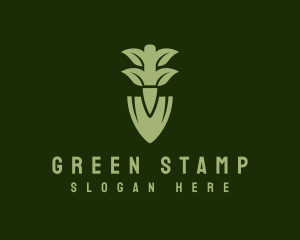 Green Herb Shovel logo design