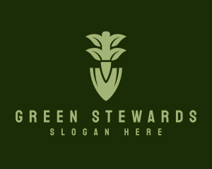 Green Herb Shovel logo design