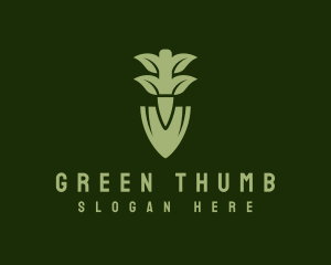 Green Herb Shovel logo design