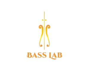 Golden Violin Instrument logo design