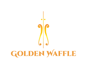 Golden Violin Instrument logo design