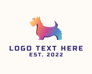 Gradient Airedale Terrier Dog logo