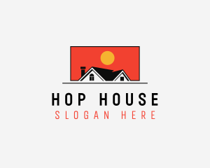 House Roofing Real Estate logo design