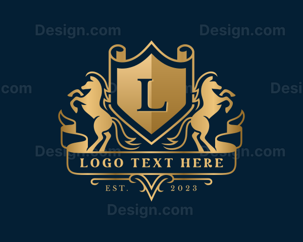 Luxury Equestrian Horse Shield Logo