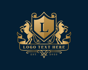 Luxury Equestrian Horse Shield logo