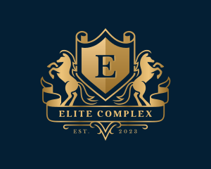 Luxury Equestrian Horse Shield logo design