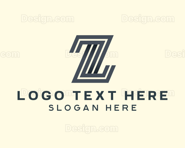 Professional Stripe Line Letter Z Logo