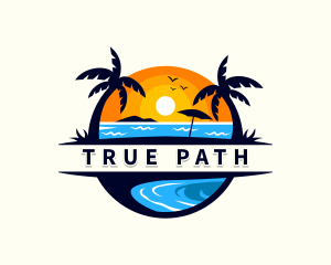 Tropical Beach Vacation Logo