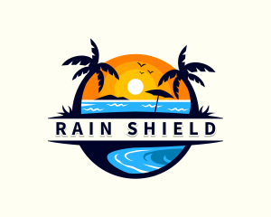 Tropical Beach Vacation logo design