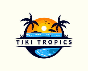 Tropical Beach Vacation logo design