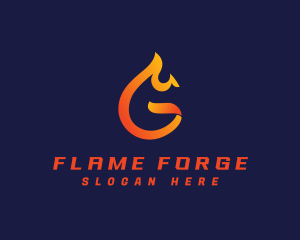 Roast Flame Fire logo design