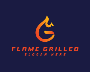 Roast Flame Fire logo design