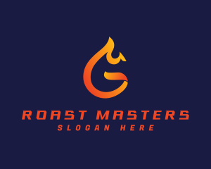 Roast Flame Fire logo design