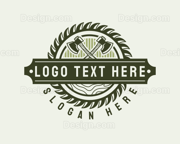 Wooden Lumberjack Logging Logo